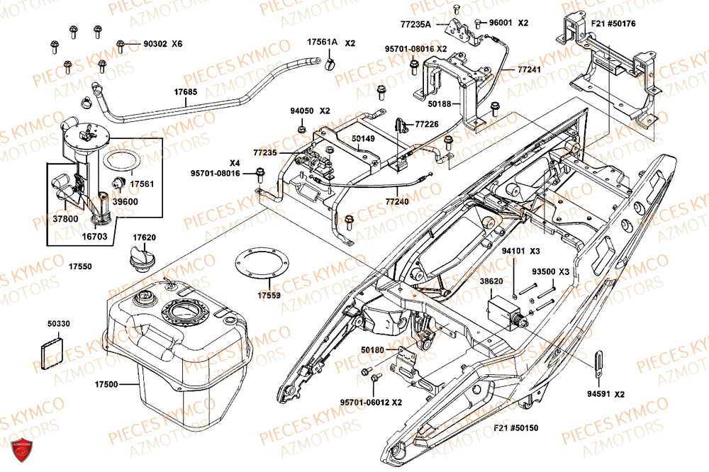 Reservoir KYMCO Pièces Scooter CV3 575 4T EURO5+ (SBA1EA)