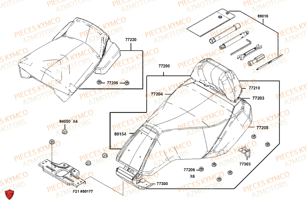Selle KYMCO Pièces Scooter CV3 575 4T EURO5+ (SBA1EA)