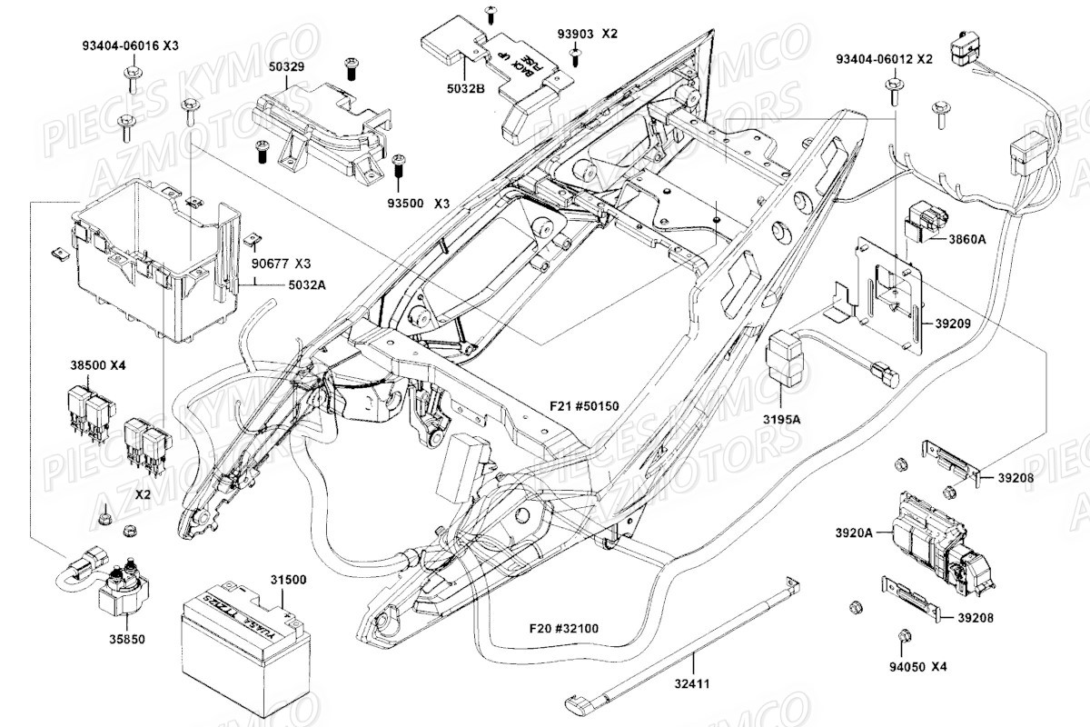 Batterie KYMCO Pièces Scooter Kymco CV3 550 4T EU V (SBA1CA)
