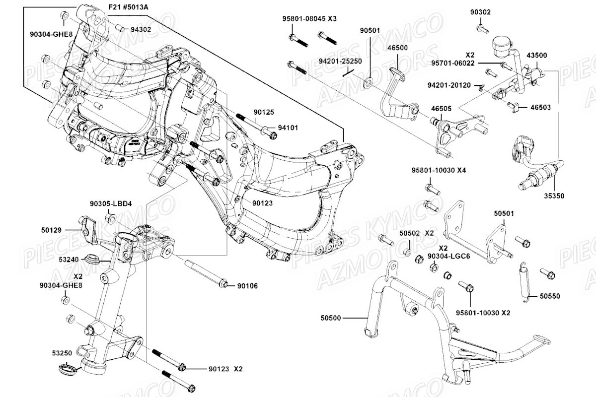 Bequille KYMCO Pièces Scooter Kymco CV3 550 4T EU V (SBA1CA)