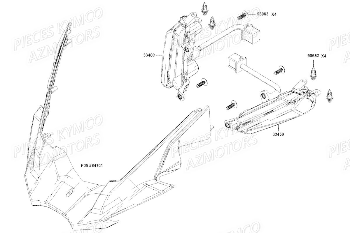 Clignotants KYMCO Pièces Scooter Kymco CV3 550 4T EU V (SBA1CA)