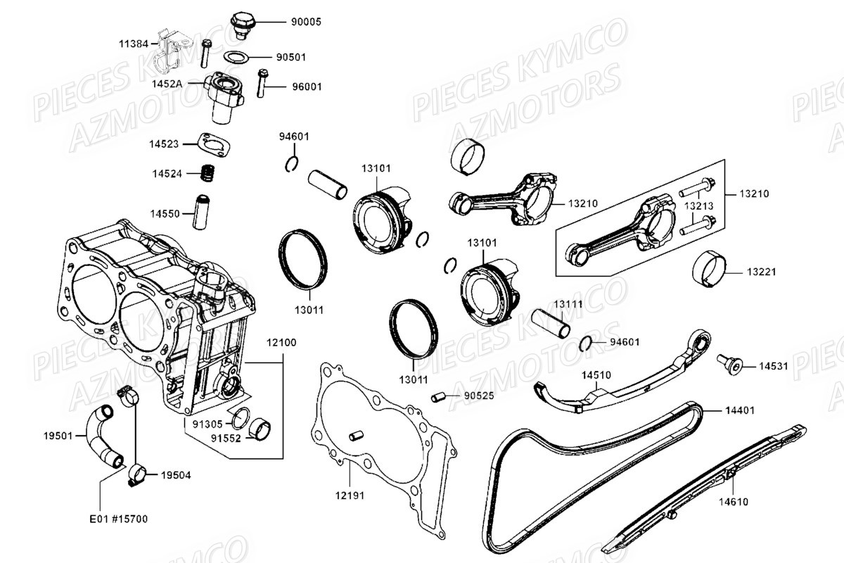 Cylindre KYMCO Pièces Scooter Kymco CV3 550 4T EU V (SBA1CA)