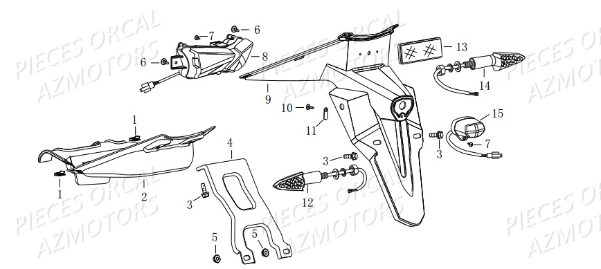 Bavette Arriere ORCAL Pièces Orcal CAVARO 50cc 2 temps 