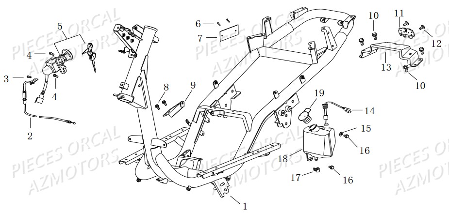 Chassis ORCAL Pièces Orcal CAVARO 50cc 2 temps 