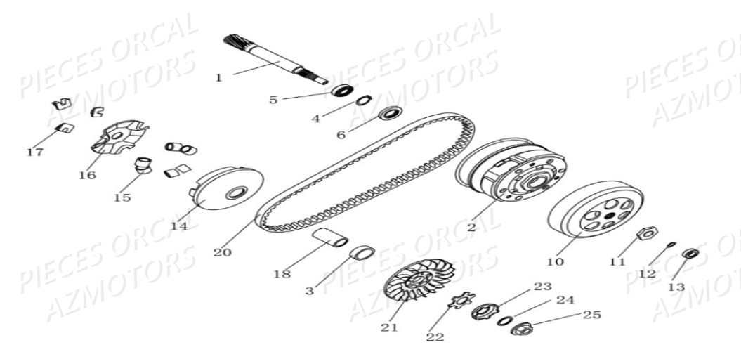 Courroie Variateur ORCAL Pièces Orcal CAVARO 50cc 2 temps 