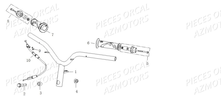 Guidon ORCAL Pièces Orcal CAVARO 50cc 2 temps 