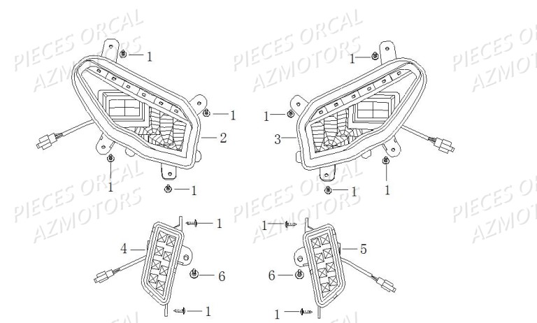 Phares ORCAL Pièces Orcal CAVARO 50cc 2 temps 