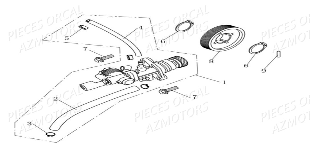 Pompe A Huile ORCAL Pièces Orcal CAVARO 50cc 2 temps 