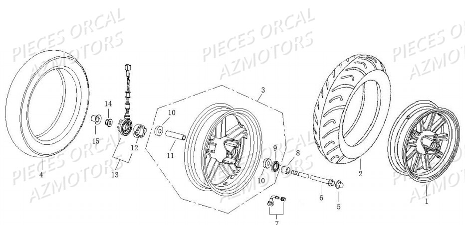 Roue Avant Cavaro ORCAL Pièces Orcal CAVARO 50cc 2 temps 