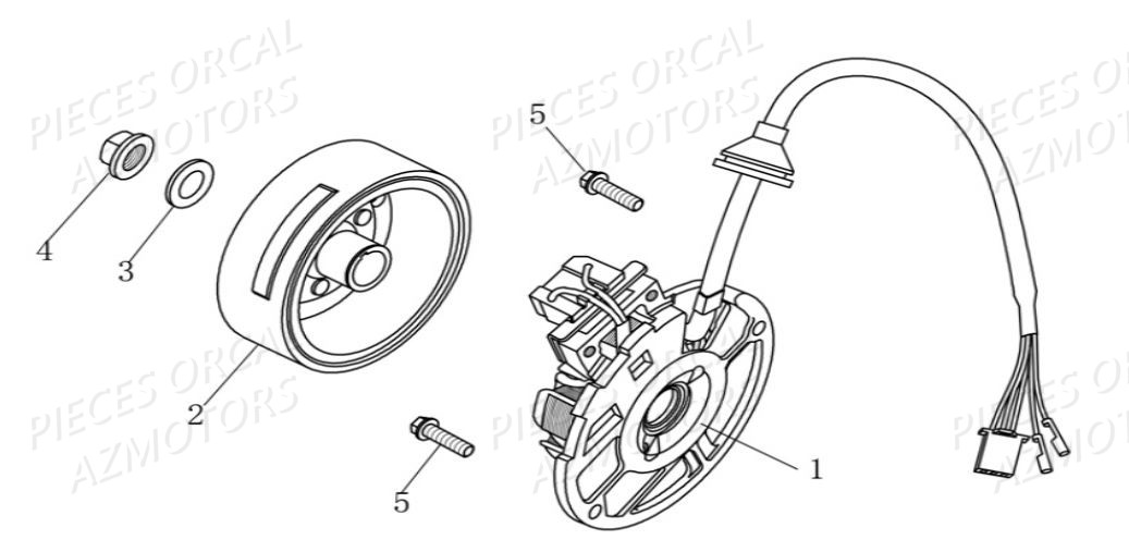 Stator Rotor ORCAL Pièces Orcal CAVARO 50cc 2 temps 