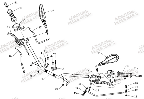 Guidon MASAI Pièces Quad D360 - BLACK DEMON Dès 2008