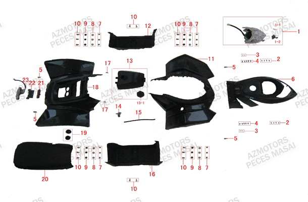 Carrosserie MASAI Pièces Quad D90