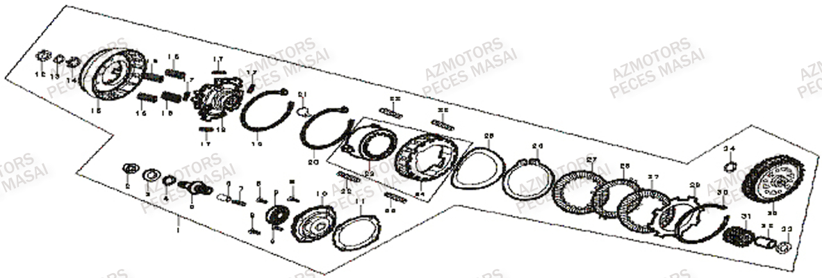 Embrayage MASAI Pièces Quad D90