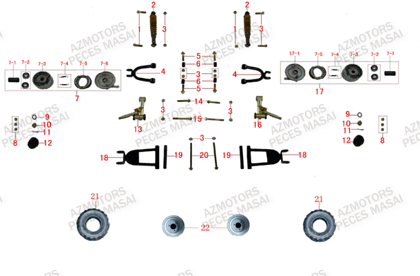 Suspension Avant MASAI Pièces Quad D90