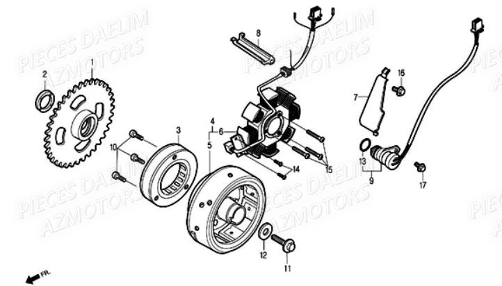 Alternateur DAELIM Pièces Moto DAELIM 125cc SOLUTION
