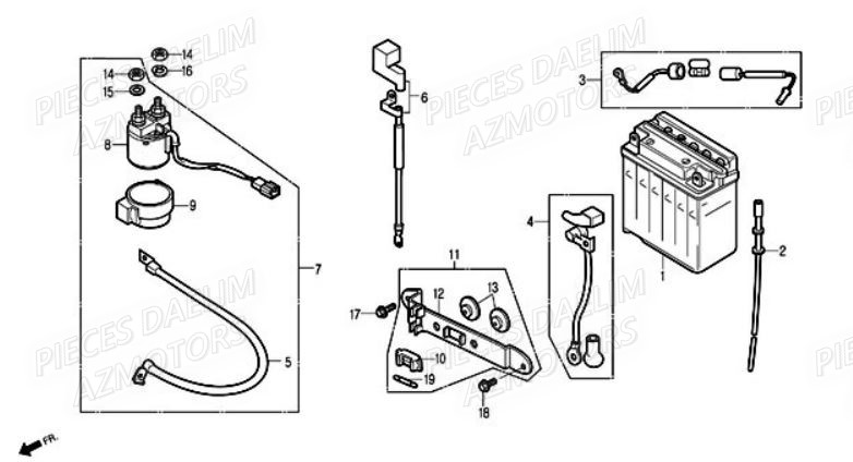 Batterie DAELIM Pièces Moto DAELIM 125cc SOLUTION

