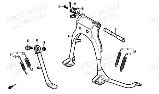 Bequille DAELIM Pièces Moto DAELIM 125cc SOLUTION
