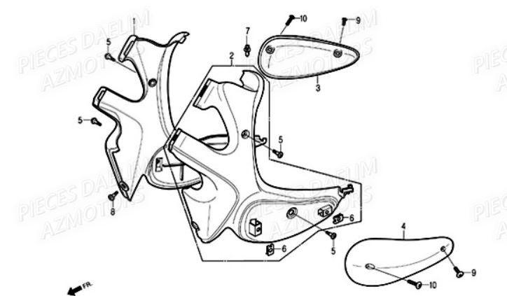 Cache Cadre DAELIM Pièces Moto DAELIM 125cc SOLUTION

