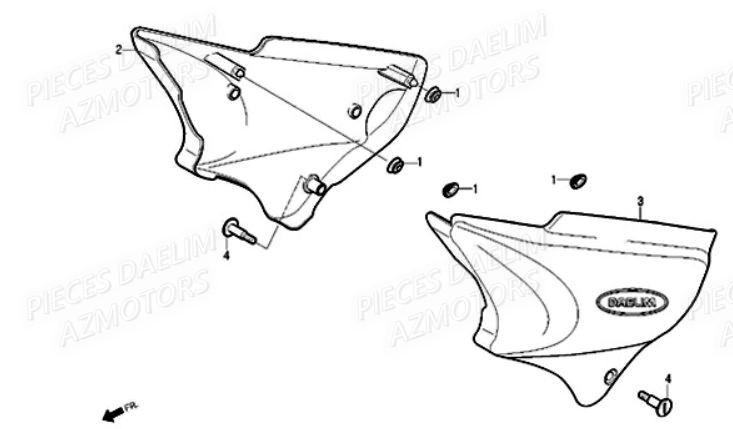 Cache Lateral DAELIM Pièces Moto DAELIM 125cc SOLUTION
