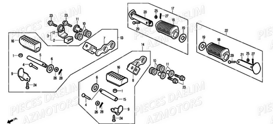 Cale Pied DAELIM Pièces Moto DAELIM 125cc SOLUTION

