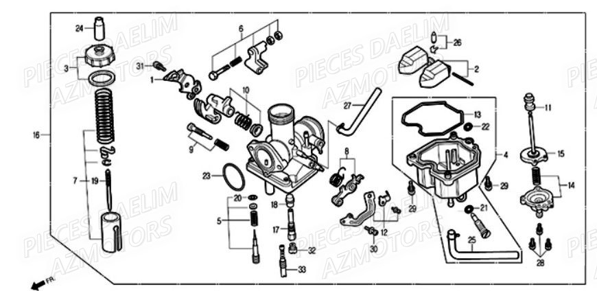 Carburateur DAELIM Pièces Moto DAELIM 125cc SOLUTION
