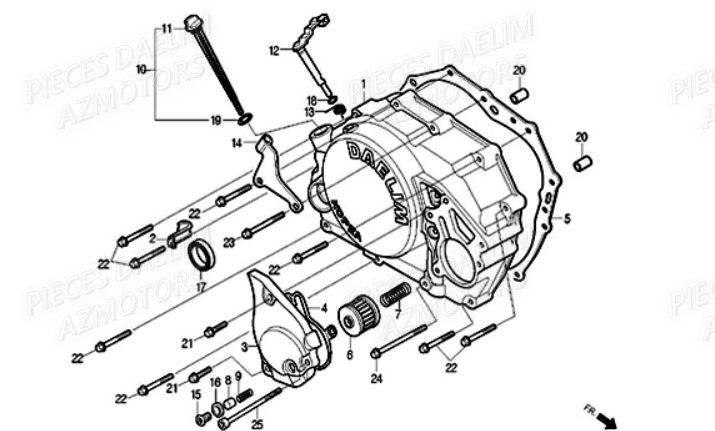 Carter Droit DAELIM Pièces Moto DAELIM 125cc SOLUTION
