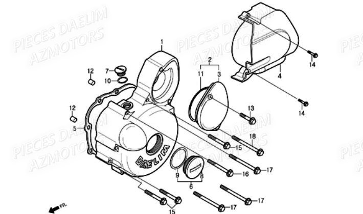 Carter Gauche DAELIM Pièces Moto DAELIM 125cc SOLUTION
