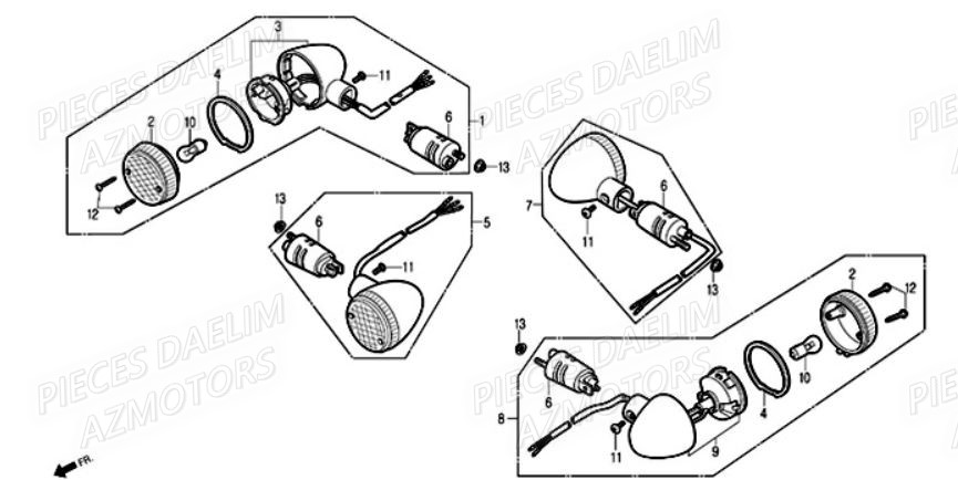 Clignotants DAELIM Pièces Moto DAELIM 125cc SOLUTION
