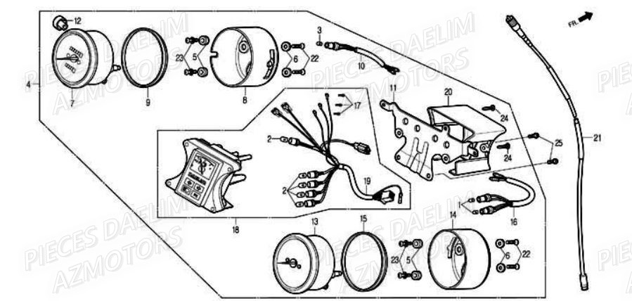 Compteur DAELIM Pièces Moto DAELIM 125cc SOLUTION
