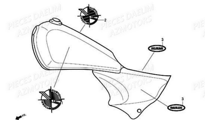 Decors DAELIM Pièces Moto DAELIM 125cc SOLUTION
