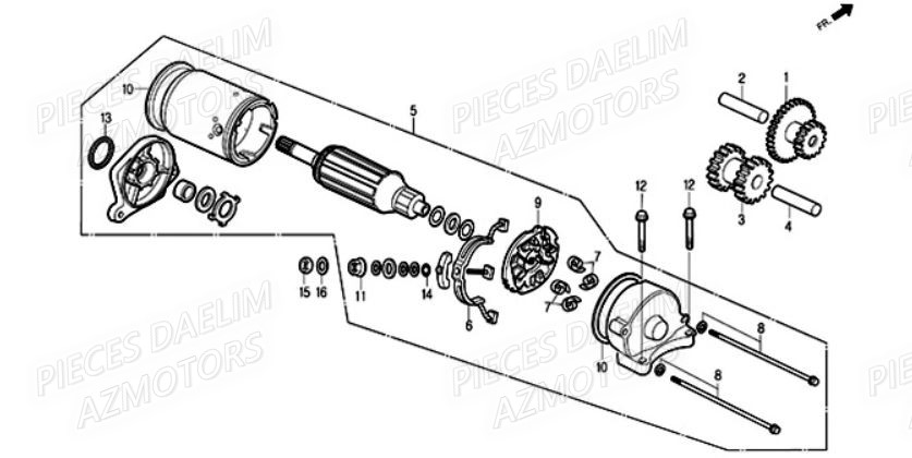 Demarreur DAELIM Pièces Moto DAELIM 125cc SOLUTION
