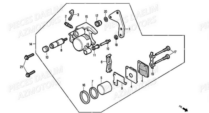 Etrier Avant DAELIM Pièces Moto DAELIM 125cc SOLUTION
