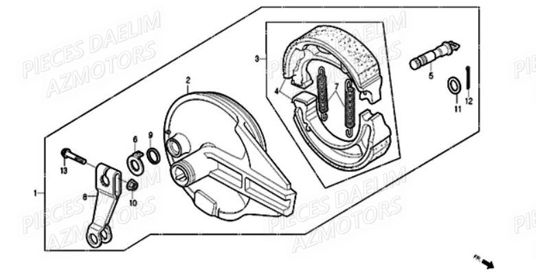 Frein Arriere DAELIM Pièces Moto DAELIM 125cc SOLUTION
