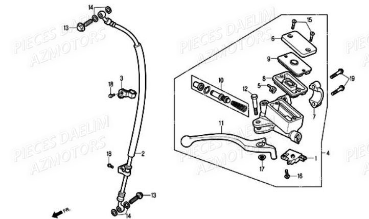 Maitre Cylindre DAELIM Pièces Moto DAELIM 125cc SOLUTION
