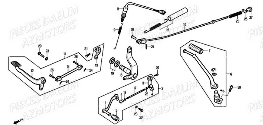 Selecteur De Vitesses DAELIM Pièces Moto DAELIM 125cc SOLUTION
