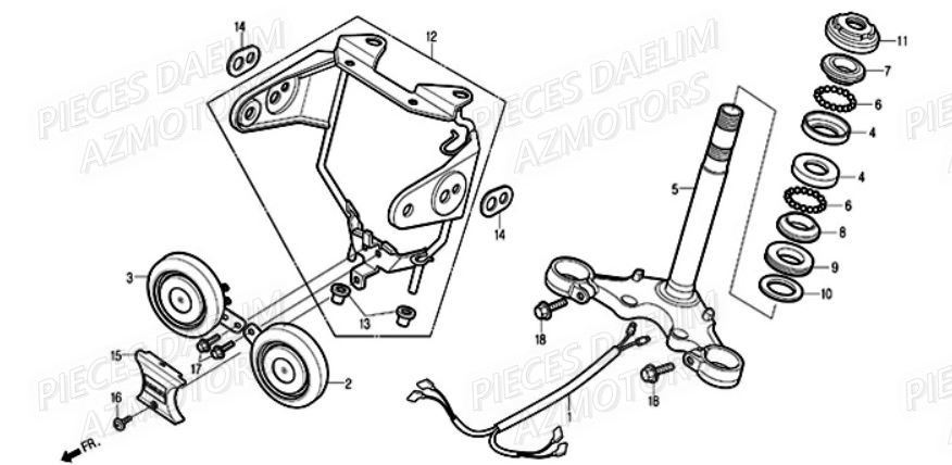 Te De Fourche DAELIM Pièces Moto DAELIM 125cc SOLUTION
