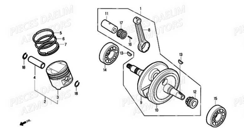 Vilebrequin DAELIM Pièces Moto DAELIM 125cc SOLUTION
