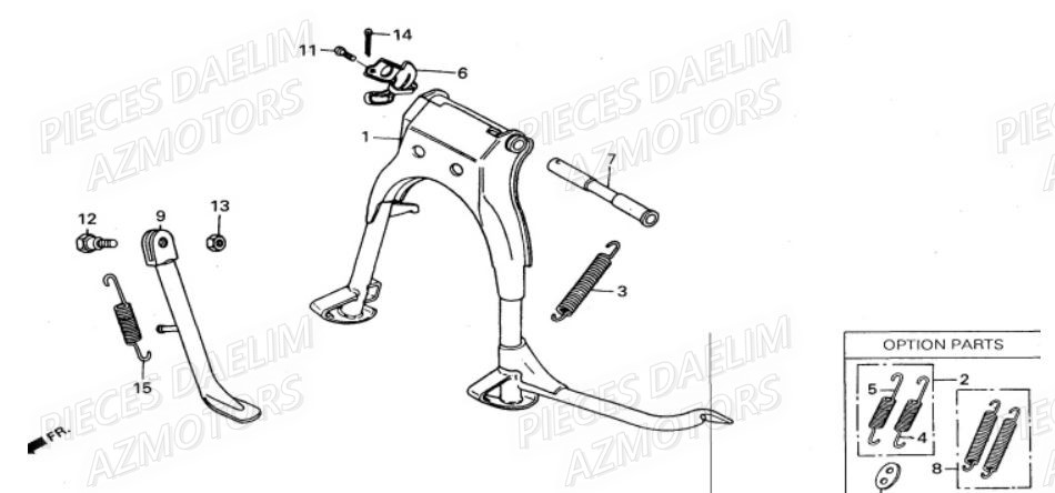 Bequille DAELIM Pièces Moto DAELIM VS 125cc
