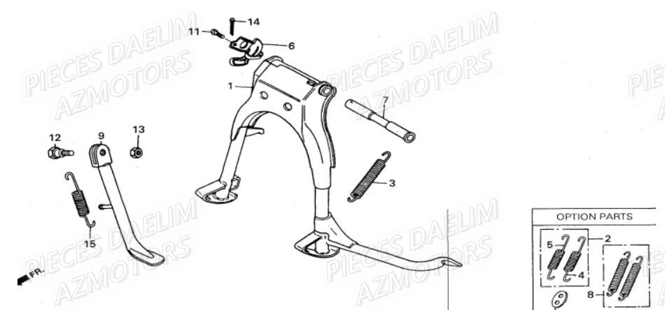 BEQUILLE DAELIM Pièces Moto DAELIM VS 125cc