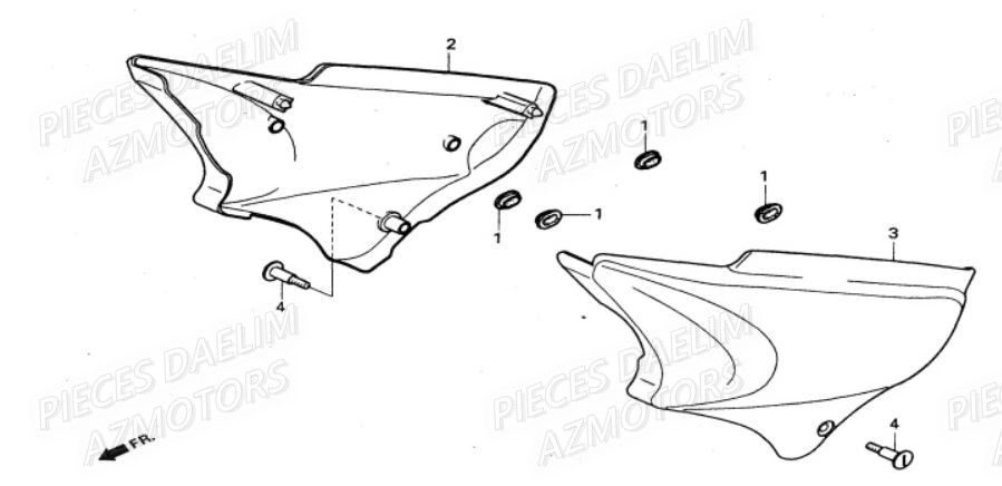 Cache Lateral DAELIM Pièces Moto DAELIM VS 125cc
