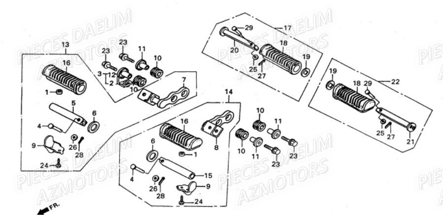 Cale Pied DAELIM Pièces Moto DAELIM VS 125cc
