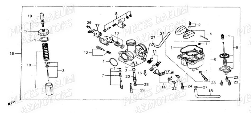 Carburateur DAELIM Pièces Moto DAELIM VS 125cc
