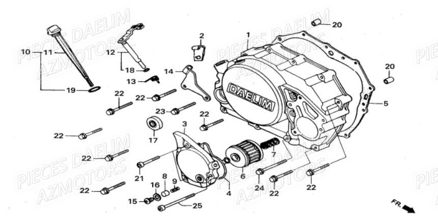 Carter Embrayage DAELIM Pièces Moto DAELIM VS 125cc
