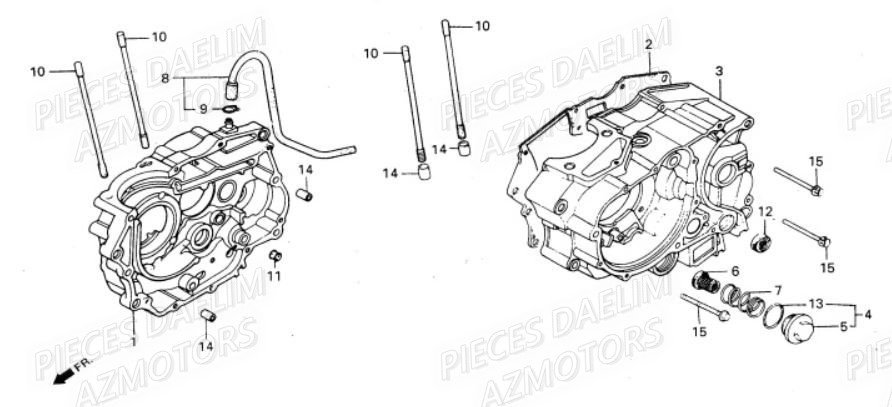 CARTER_MOTEUR DAELIM Pièces Moto DAELIM VS 125cc