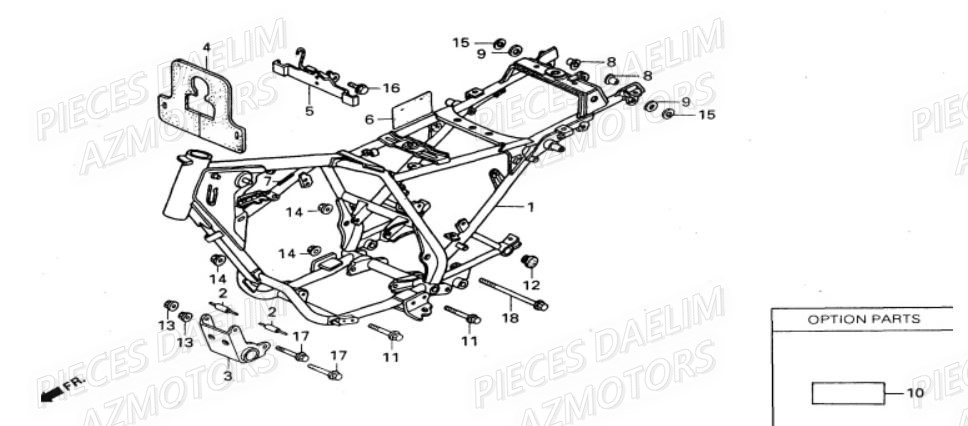 Chassis DAELIM Pièces Moto DAELIM VS 125cc
