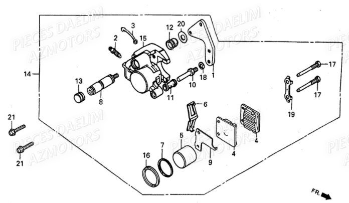 ETRIER_AVANT DAELIM Pièces Moto DAELIM VS 125cc