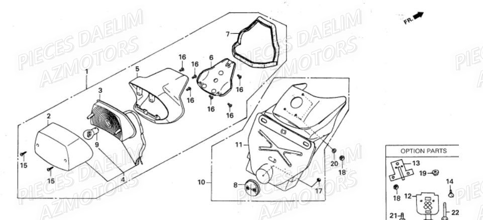Feu Arriere DAELIM Pièces Moto DAELIM VS 125cc
