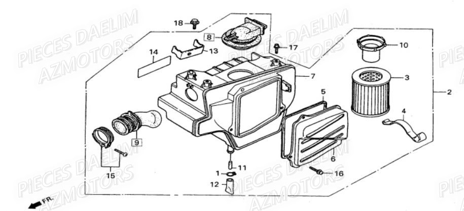 FILTRE_A_AIR DAELIM Pièces Moto DAELIM VS 125cc