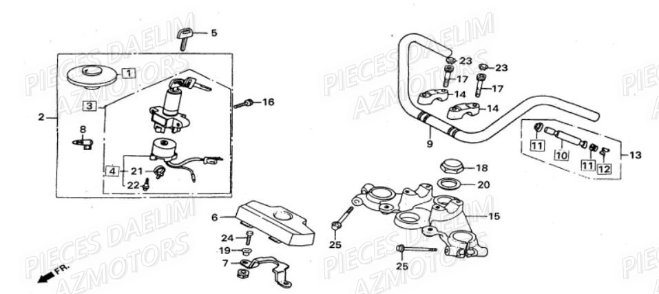 GUIDON DAELIM Pièces Moto DAELIM VS 125cc