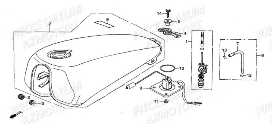 RESERVOIR DAELIM Pièces Moto DAELIM VS 125cc